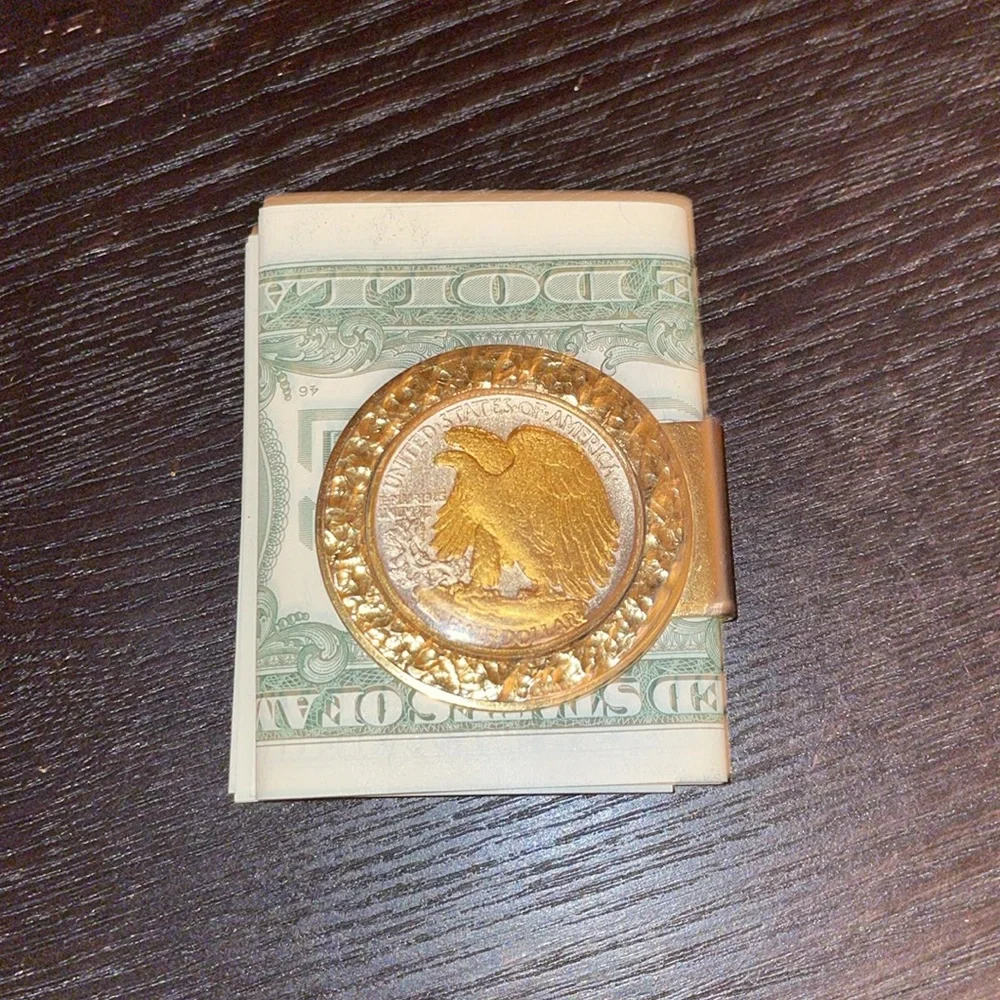 Vintage Walking Liberty Half Dollar Coin Money Clip.